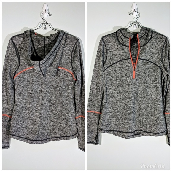 Zella Tops - Zella | Fitted Marled Gray Hoodie Track Jacket